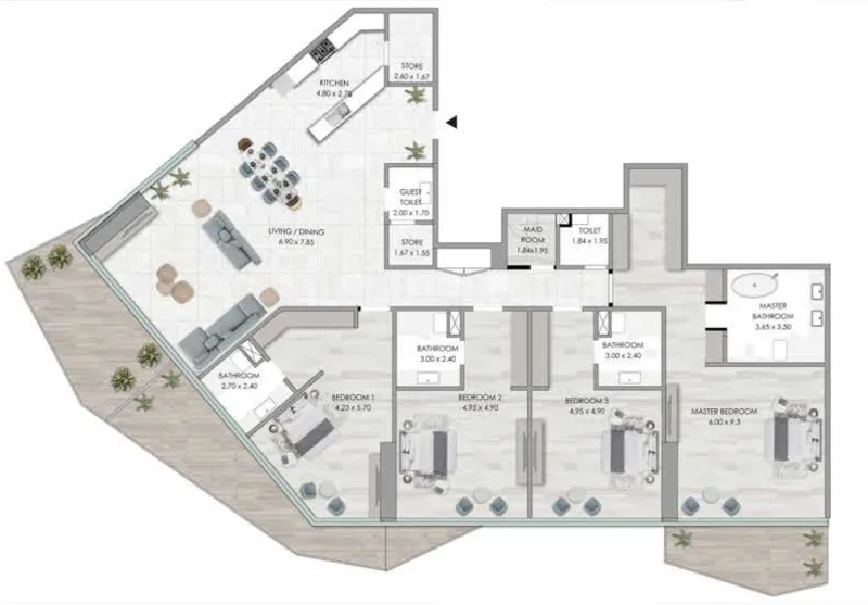 4.0 bedrooms apartments - Habtoor Grand Residences