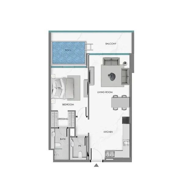 1.0 bedroom apartments - Ocean Crest