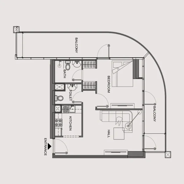 1.0 bedroom apartments - V-Suites