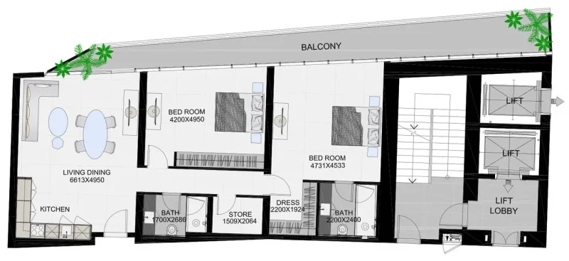 2.0 bedrooms apartments - The Community Sports Arena