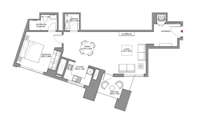 1.0 bedroom apartments - Skyscape