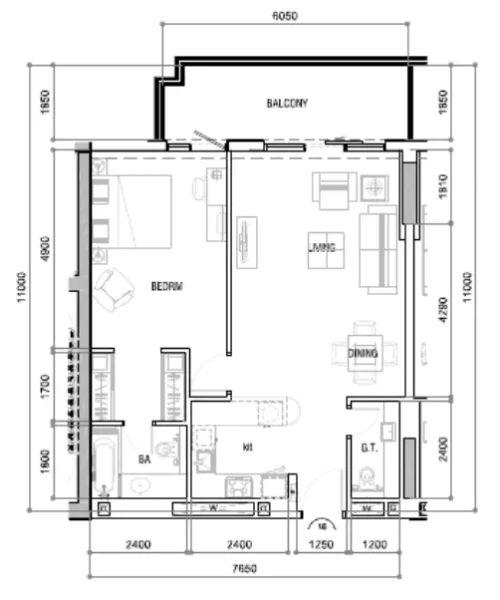 1.0 bedroom apartments - DAMAC Majestine