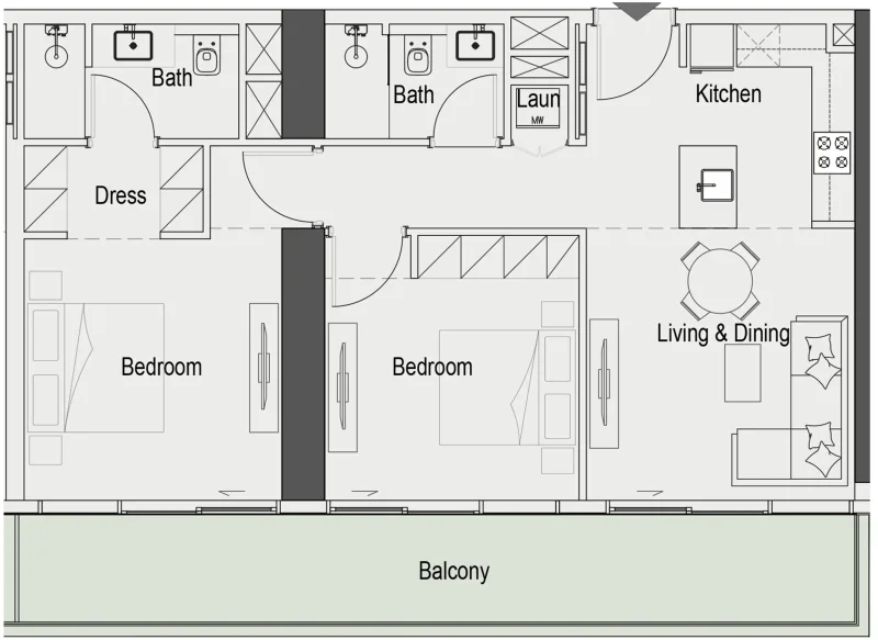 2.0 bedrooms apartments - Sierra by Iman