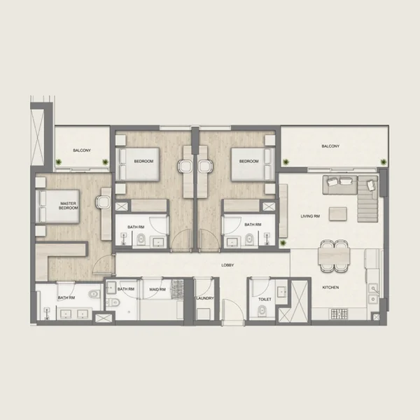 3 bedroom Apartments -  Al Hamra Greens