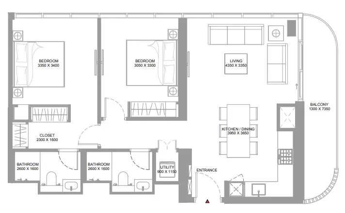 2.0 bedrooms apartments - Canalside Marina Residences