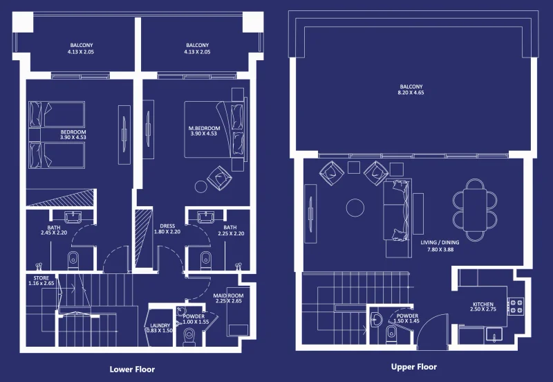 2.0 bedrooms duplex - Eleganz