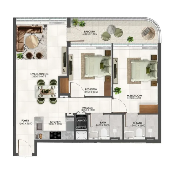 2.0 bedrooms apartments - Enchante