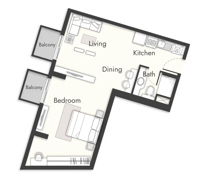 0.0 bedroom apartments - Izzzi.LifeMINT
