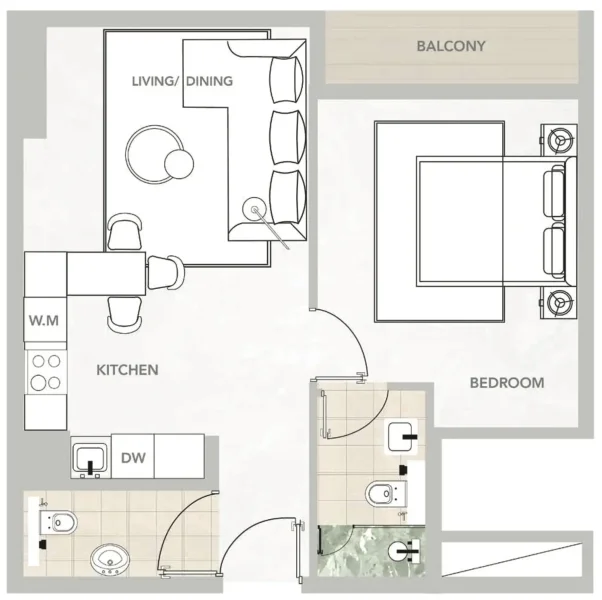 1.0 bedroom apartments - Amazonia Residence