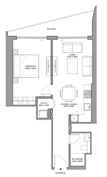 1.0 bedroom apartments - The Eden at Sobha Central