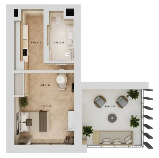 0.0 bedroom apartments - Arisha Terraces