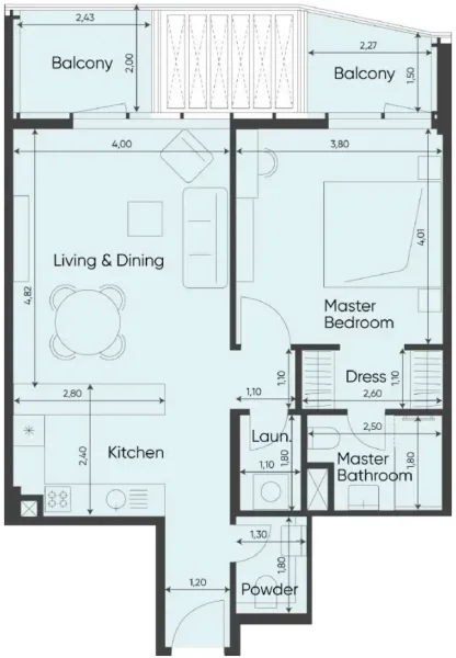 1.0 bedroom apartments - Sea Legend Tower One