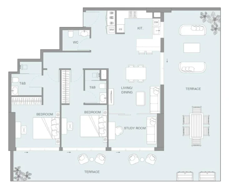 2.5 bedrooms apartments - LUM1NAR