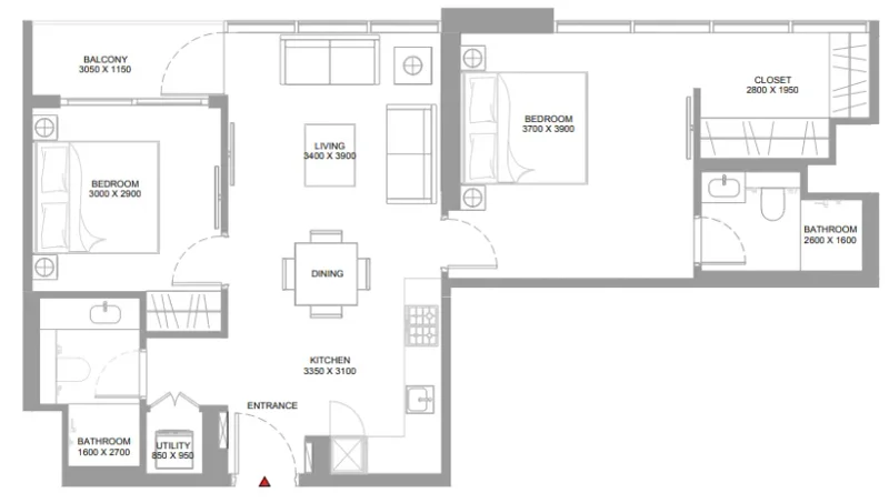 2.0 bedrooms apartments - Pristine Beach Residences