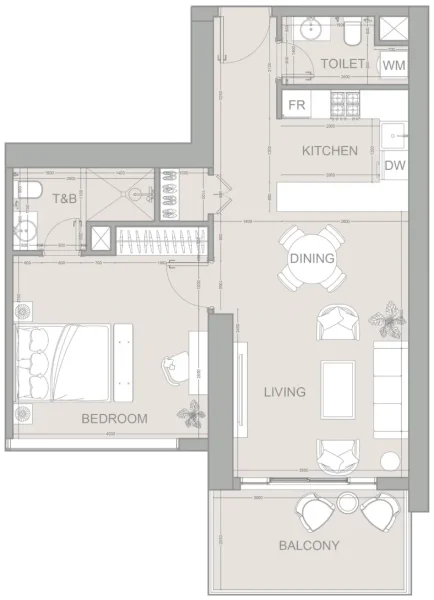1.0 bedroom apartments - AUREL1A Residence