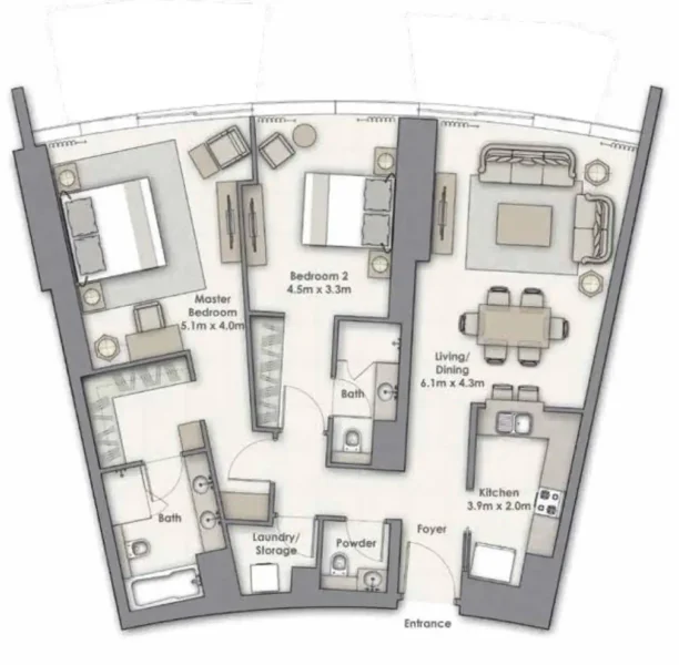 2.0 bedrooms apartments - Opera Grand