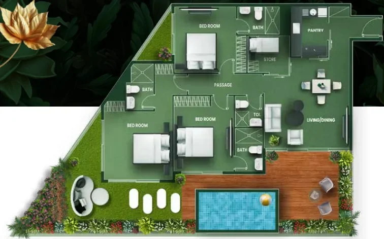 3.5 bedrooms apartments - Vincitore Aqua Flora