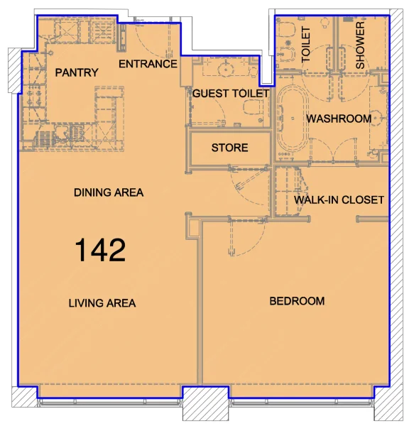 1.0 bedroom apartments - Fairmont Marina Residences