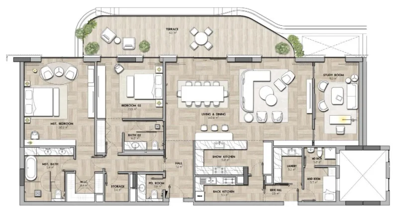 2.5 bedrooms apartments - Sha Residence Emirates