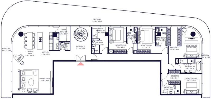5.0 bedrooms apartments - Inaura Hotels & Residences Downtown
