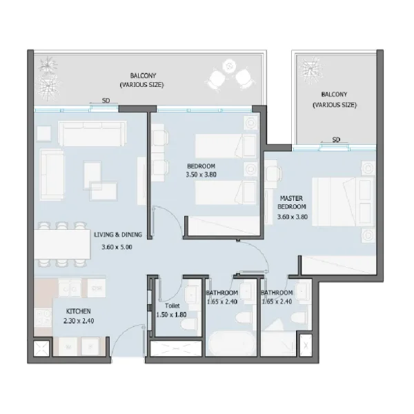 2.0 bedrooms apartments - Sila