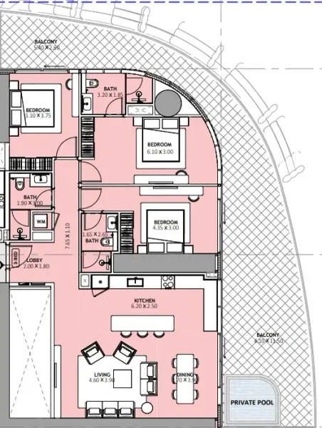 3.0 bedrooms apartments - Binghatti Skyblade