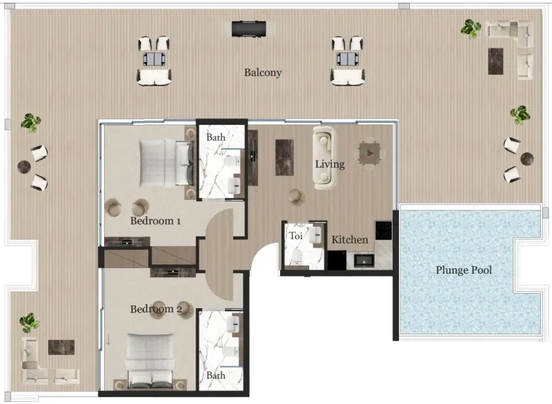 2.0 bedrooms apartments - Rijas Majan