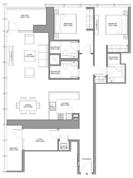 2.0 bedrooms apartments - The Element at Sobha One