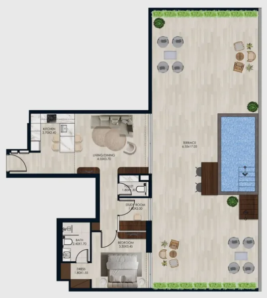 1.5 bedrooms apartments - Coral by Vision