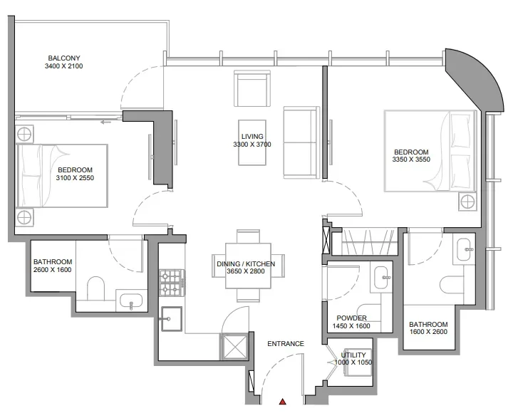 2.0 bedrooms apartments - Sobha Aquamont