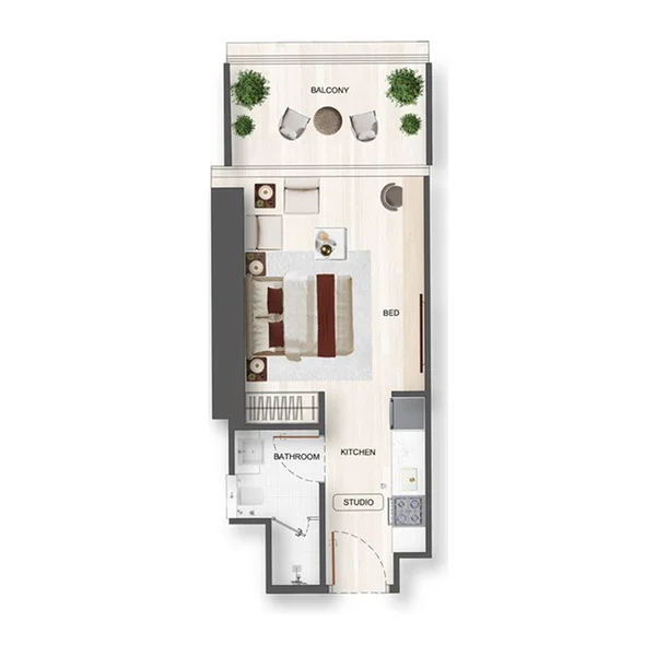 Studio Apartments -  Binghatti Flare