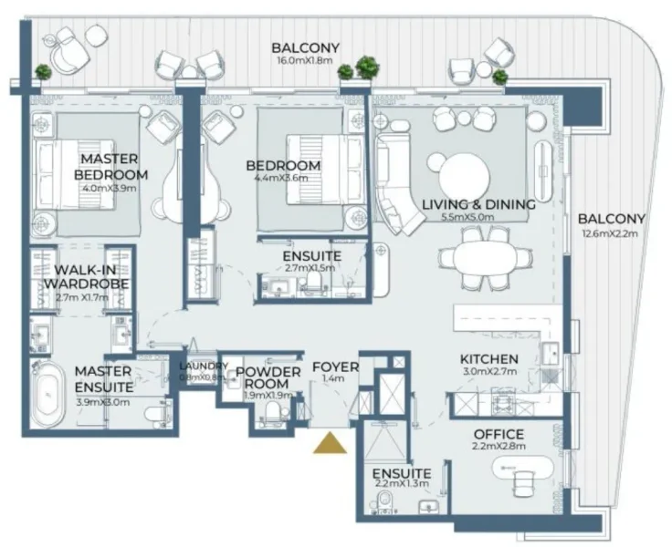 2.0 bedrooms apartments - Fairmont Residences Al Marjan Island