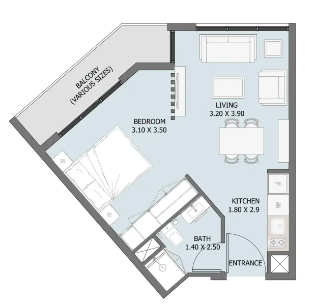 1.0 bedroom apartments - Verdana III
