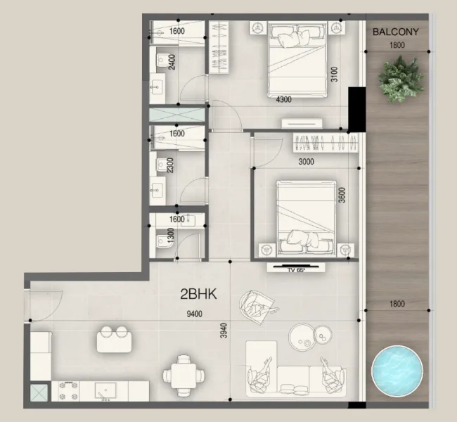 2.0 bedrooms apartments - Peace Avenue