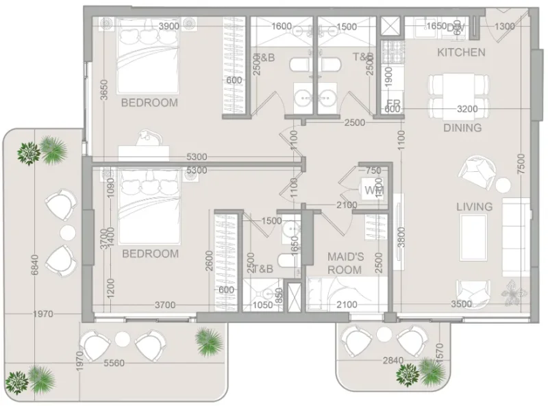 2.5 bedrooms apartments - TETR1S Tower
