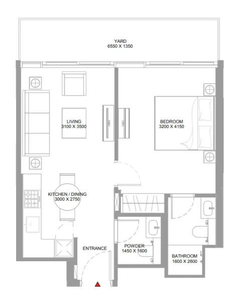 1.0 bedroom apartments - Bayside Marina Residences