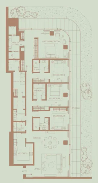 4.0 bedrooms apartments - Eden House The Park