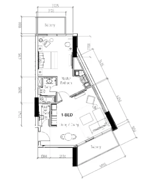 1.0 bedroom apartments - Damac Hills - Radisson Dubai
