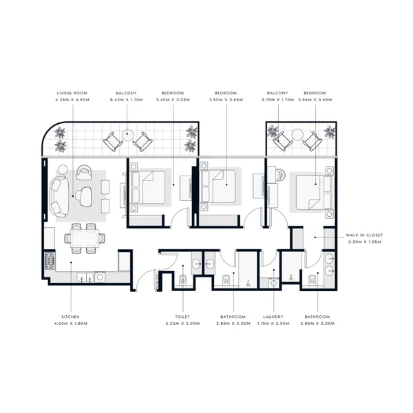 3 bedroom Apartments -  Azizi Venice Buildings 1, 3, 4 and 5