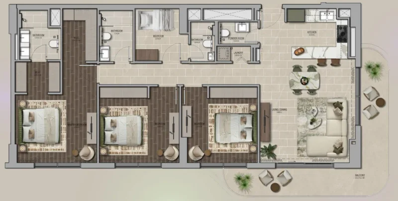 3.5 bedrooms apartments - Yas Park Place