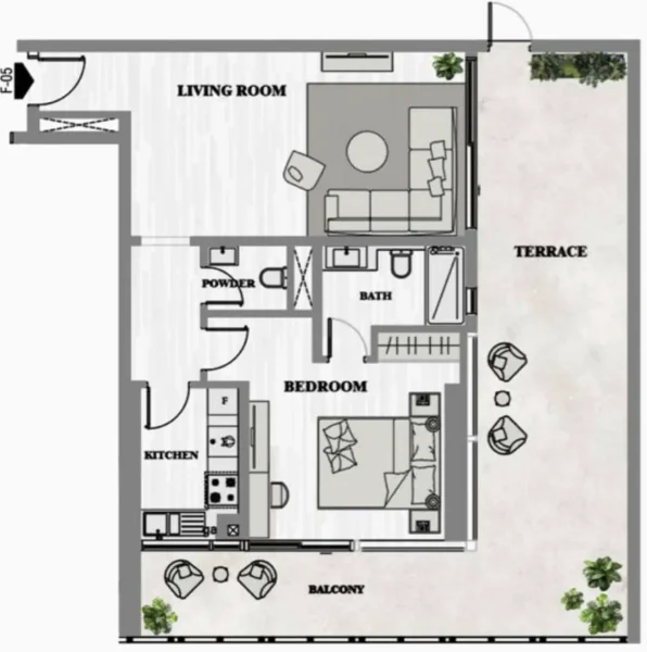 1.0 bedroom apartments - Greygate Residences by ADE