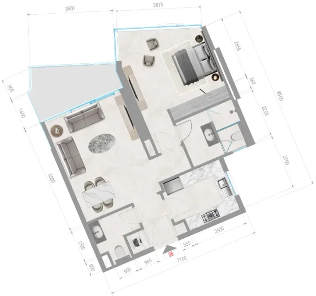 1.0 bedroom apartments - Orchid Towers Phase 1