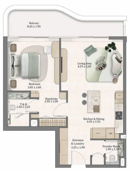 1.0 bedroom apartments - Flow Residences