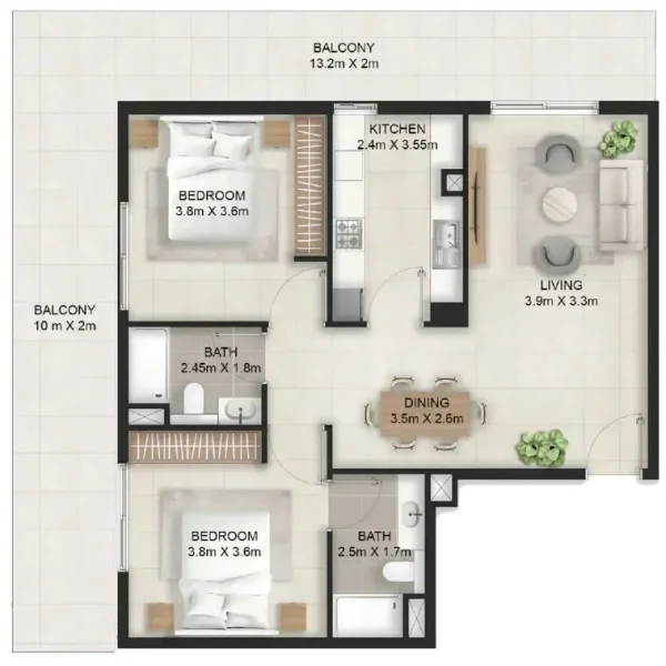 2.0 bedrooms apartments - Stellar Axis