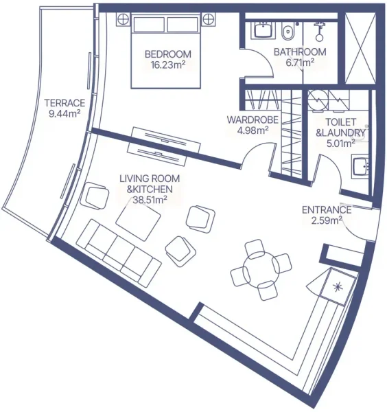 1.0 bedroom apartments - Gianfranco Ferre Residences