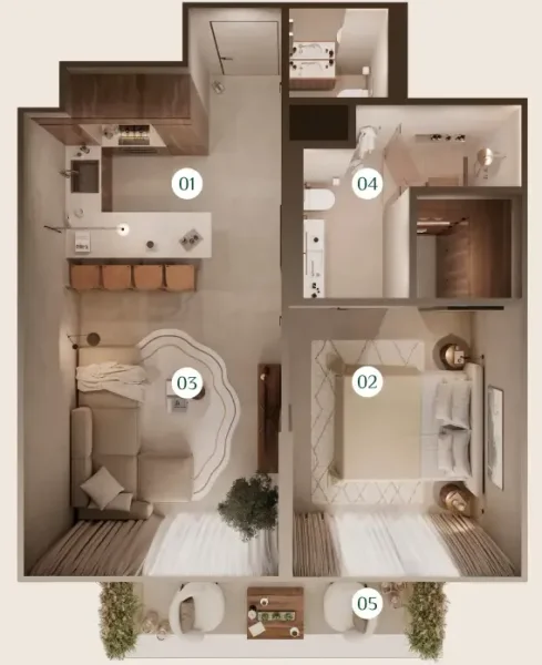 1.0 bedroom apartments - Oak Yard