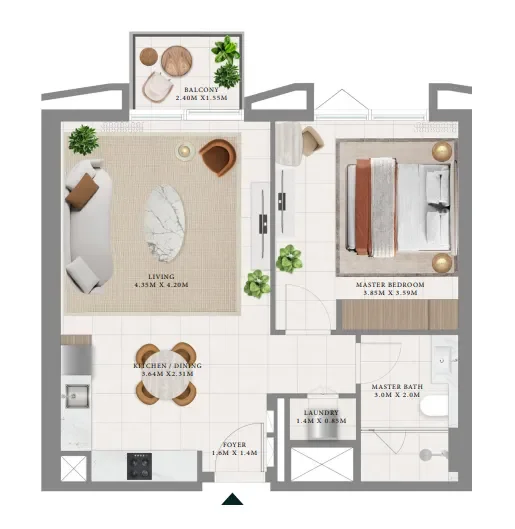1.0 bedroom apartments - Hillsedge
