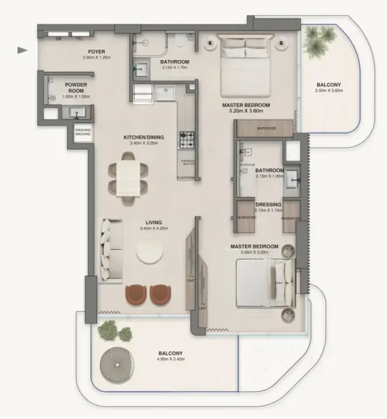 2.0 bedrooms apartments - Woodland Crest