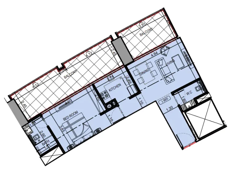1.0 bedroom apartments - Binghatti Skyrise