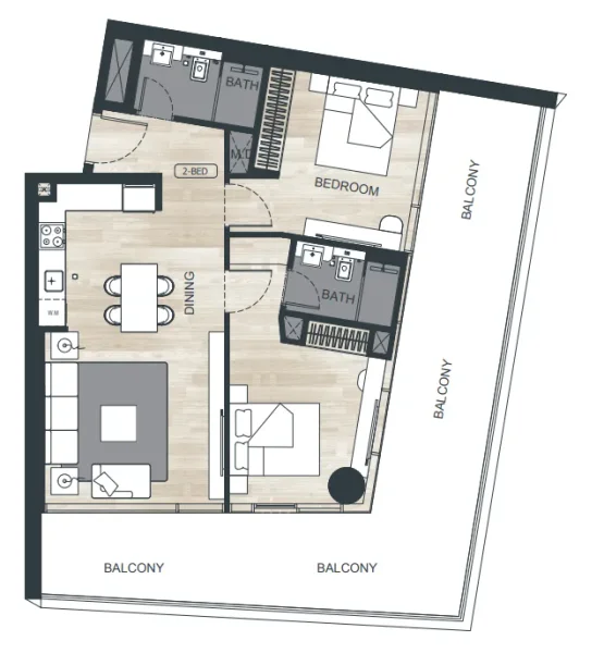 2.0 bedrooms apartments - Binghatti Ghost